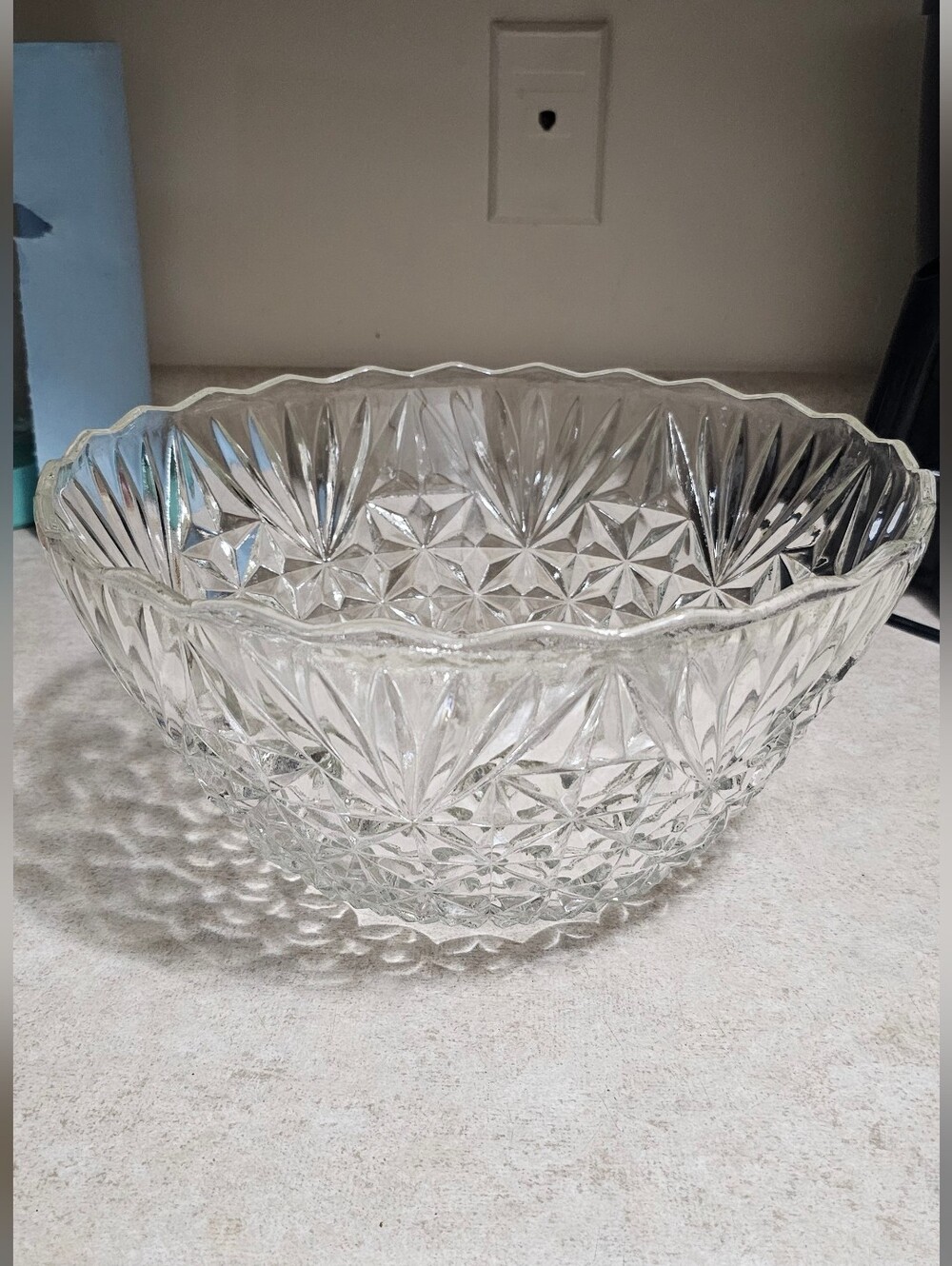Vintage Glass Punch Bowl